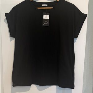 Black Short Sleeve Women's Top